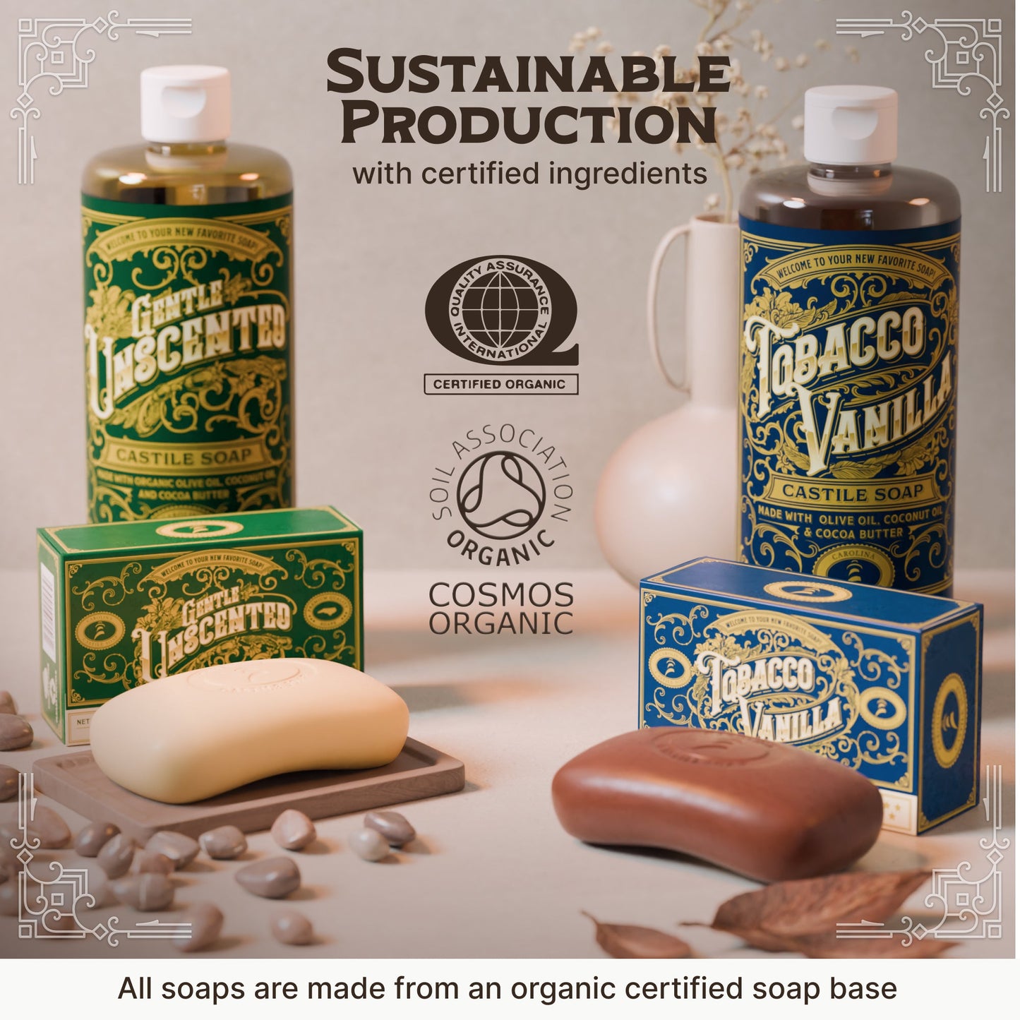 Castile Bar Soap - Tobacco Vanilla