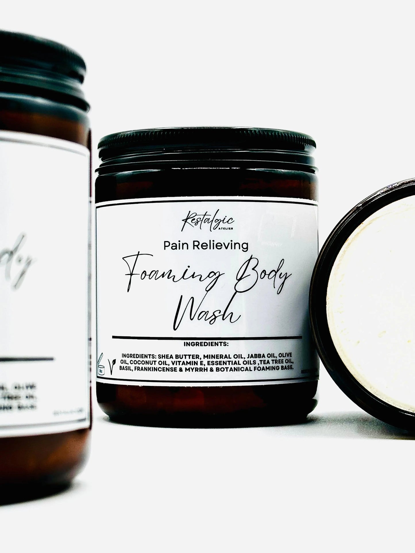 Foaming pain relieving shea butter body wash