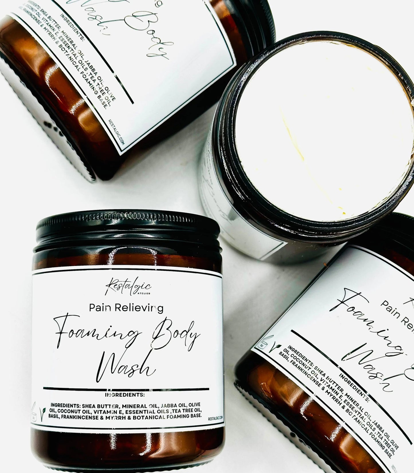 Foaming pain relieving shea butter body wash